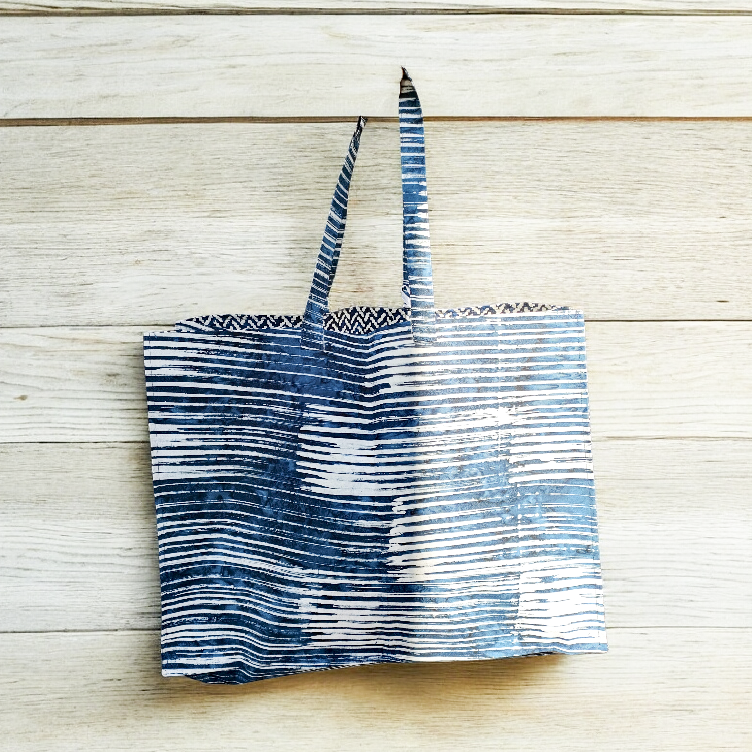 Batik Kuwasan Navy Tote & Reversible Bag	- 50 x 22 x 40 cm