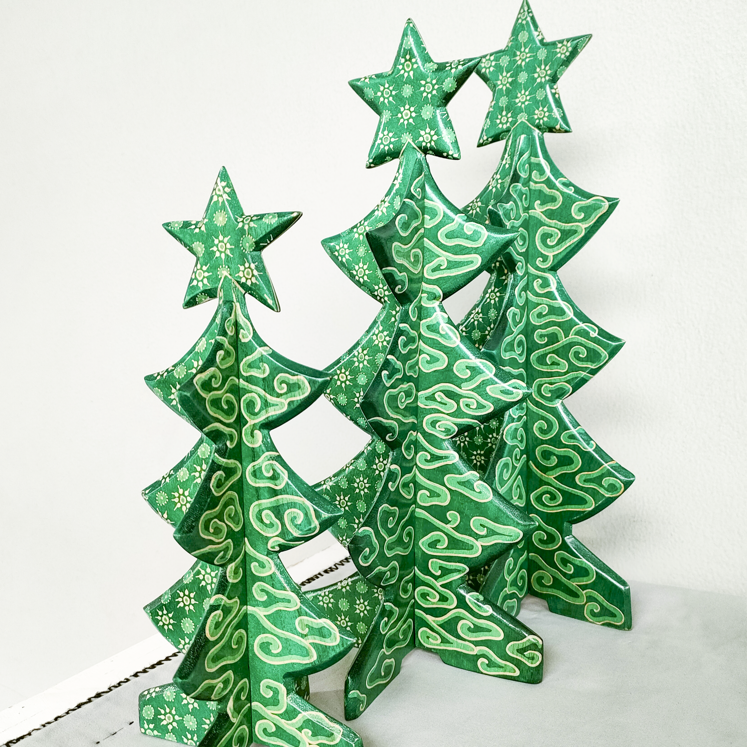 SET 3 BATIK  Xmas Tree Knockdown